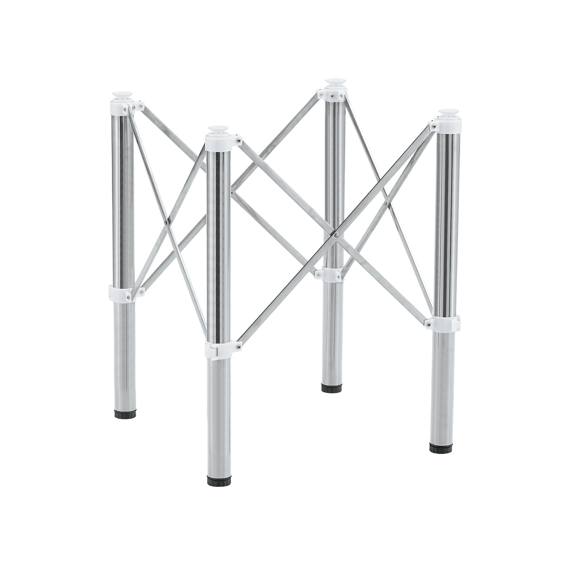 Simple Silver Stainless Steel Folding Table Frame Multifunctional Space Saving Design.Separate Folding Table Legs That Can Be Paired With Various Sizes And Styles Of Tabletops - Silver - Image 20