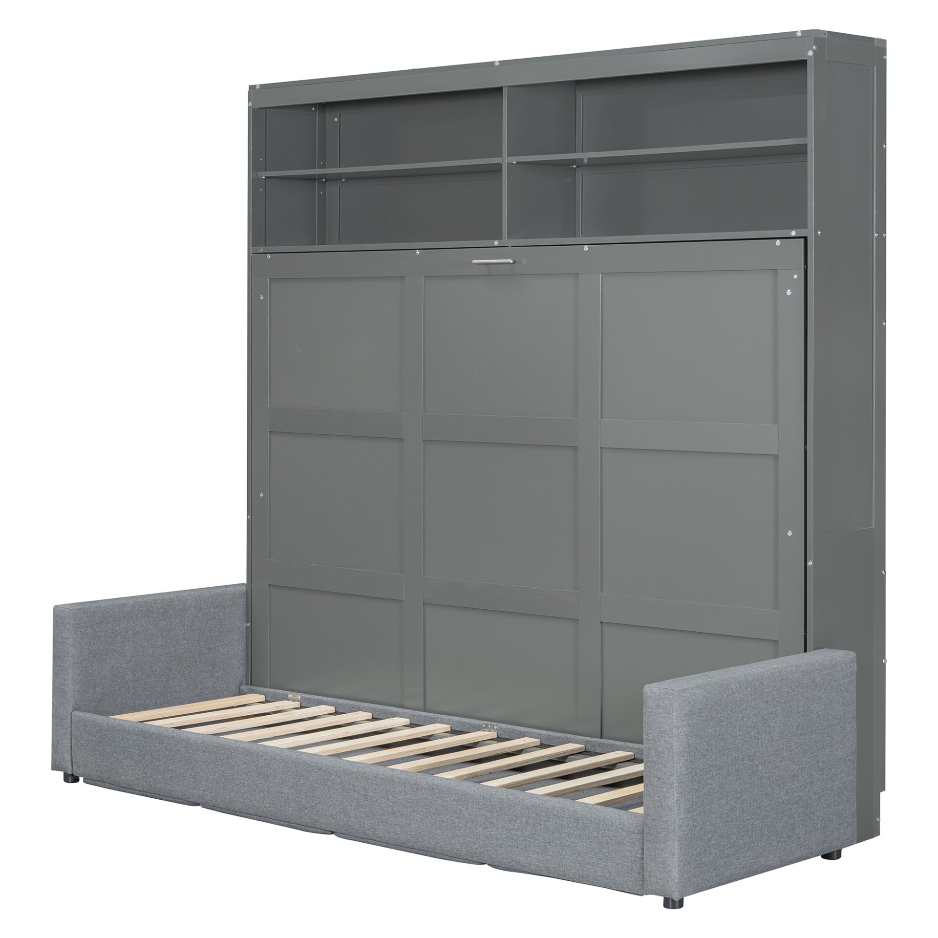 Queen Size Murphy Wall Bed With Sofa - Gray - Image 18