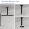 Premium 8" Ceiling Mounted Shower Arm With Flange In Stainless Steel - Matte Black - Image 5