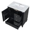 30" Bathroom Vanity With Sink, 1 Door With Shelf And 3 Drawers, Soft Close Door - Black - Image 13