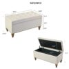 Elegant Ottoman Storage Bench With Recessed Hinge And Rivet Trim Linen - Beige - Image 3