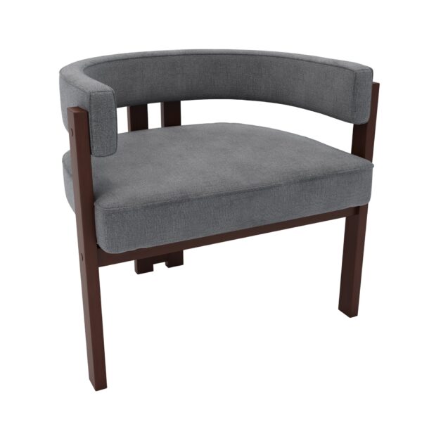 Modern Accent Chair Teddy Upholstered Armchair With Open Back 3 Legs Barrel Dining Chair Comfy Side Chair (Set of 2) - Gray