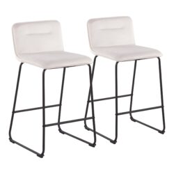 Casper - Fixed Height Contemporary Counter Stool (Set of 2) - Black / Cream