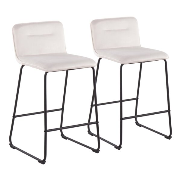 Casper - Fixed Height Contemporary Counter Stool (Set of 2) - Black / Cream