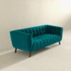 Addison - Large Velvet Sofa - Brown / Teal - Image 3