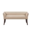 Modern Design Bench Upholstery Solid Wood Frame - Tan - Image 4