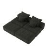 Modern Oversized Modular Sectional Sofa With 2 Ottoman And 2 Seat, Sparkling Chenille Fabric Soft Cushion Sofa With 4 Pillows, 4 Pieces Diy Combination Tufted Sofa, No Assembly Required - Black - Image 23