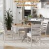 Retro 5 Piece Dining Table Set With Extendable Round Table And Upholstered Chairs - Off White - Image 4