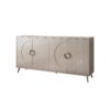 Modern Lacquered 4 Door Wooden Cabinet Sideboard Buffet Server Cabinet Storage Cabinet, For Living Room, Entryway, Hallway, Office, Kitchen And Dining Room - Champagne Silver - Image 9