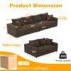 4 Seat Sofa, Deep Seat Couches With Soft Pillows And 3 Ottomans, Convertible Sofa Lounge Chair, For Living Room - Camel - Image 2