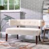 Jared - Roll Arm Tufted Bench Settee - Sky Neutral Beige - Image 11