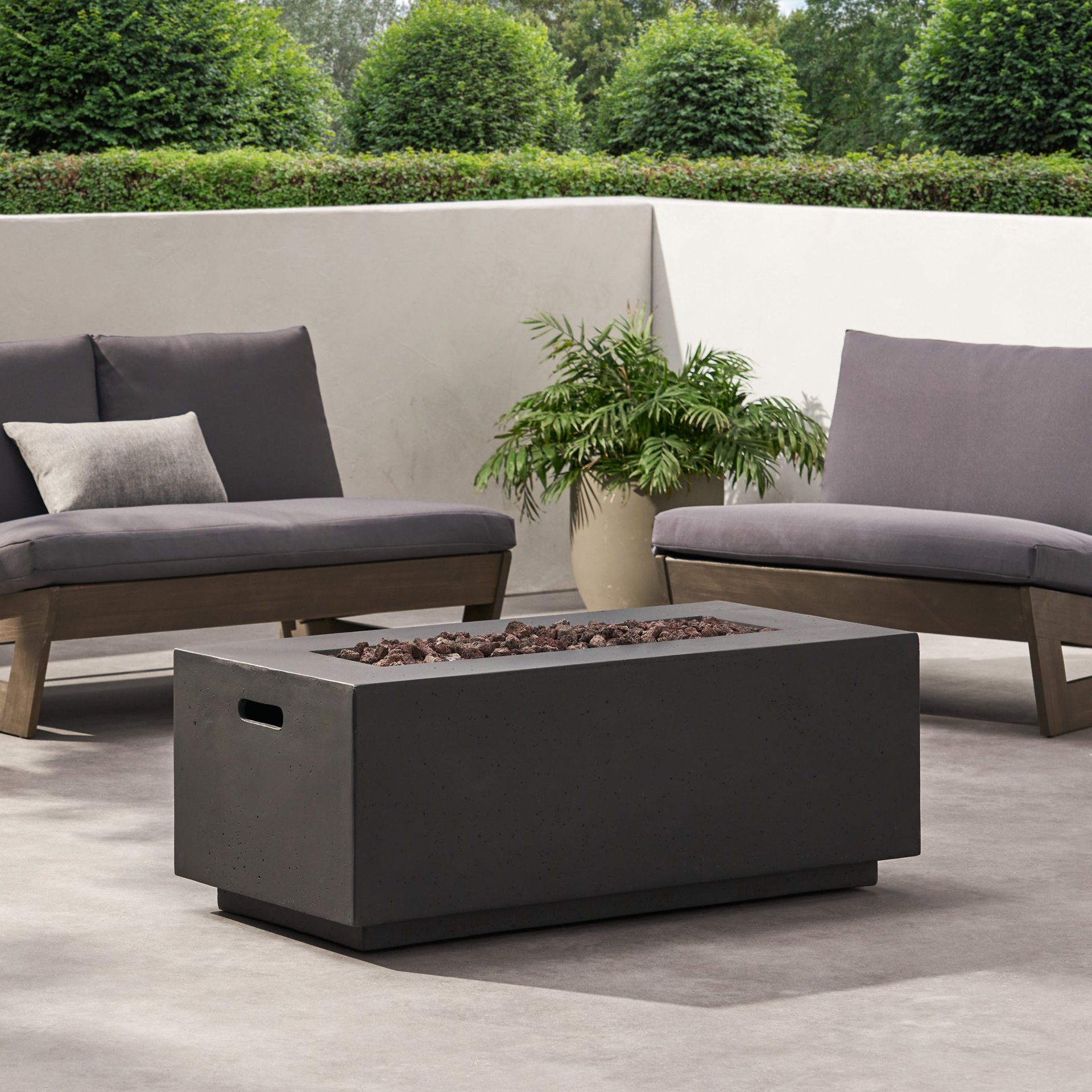 Contemporary Outdoor 40, 000 Btu Propane Fire Pit - Dark Gray - Image 8