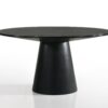 Jasper - 5 Piece Round Dining Table Set With Gray Chairs (Set of 5) - Ebony Black - Image 2