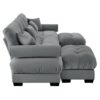 Modern U Shape Modular Sectional Sofa With Movable Ottomans Waist Pillows And Bolstered Armrests - Gray - Image 13