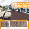 Plastic Interlocking Deck Tiles, Patio Flooring Outdoor Waterproof All Weather Use For Garden Poolside Front / Back Yard (Set of 44) - Light Coffee Color - Image 8