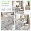 Topmax - 5 Piece Rustic Extendable Dining Table Set Round Trestle Table And 4 Cross Back Dining Chairs For Kitchen, Dining Room - Gray - Image 6