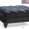 Elegant Traditional Upholstered Ottoman For Living Spaces - Black - Image 7