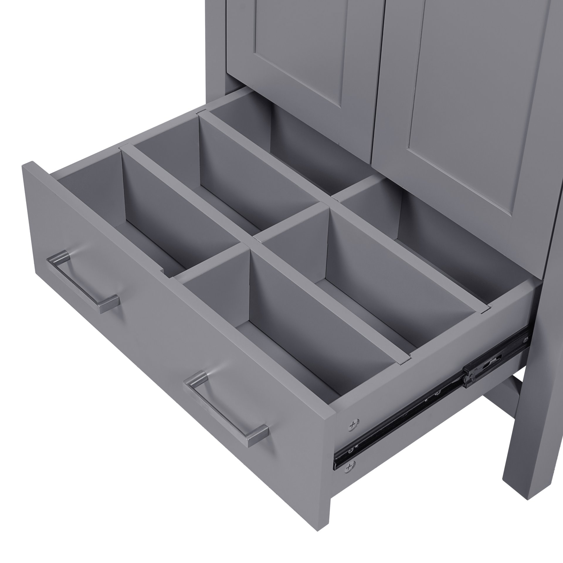 24" Bathroom Vanity With Integrated Undermount Sink, 2 Doors 1 Drawer, Soft Close Hinges, - Gray - Image 20