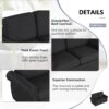 Pull Out Sofa Bed Loveseat Sleeper With Twin Size Memory Mattress With Two USB Ports For Living Room Spaces - Black - Image 6