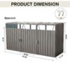 Garbage Bin Shed Stores 3 Trash Cans Metal Outdoor Bin Shed For Garbage Storage, Stainless Galvanized Steel, Bin Shed For Garden Yard Lawn - Gray - Image 3