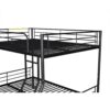Full Long Over Queen Metal Bunk Bed With Trundle - Black - Image 12