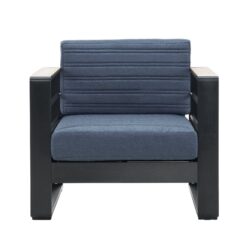 Giovanna - Club Chair With Aluminum Frame And Water Resistant Cushions - Blue