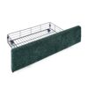 Modern Queen Size Cushioned Bed Frame With Headboard And Drawers And Velvet - Blue / Green - Image 16