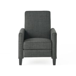 Linen Push Back Chair For Elegant Home - Dark Gray