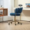 Modern Home Office Desk Chair With Adjustable Height And Swivel Wheels - Navy - Image 8