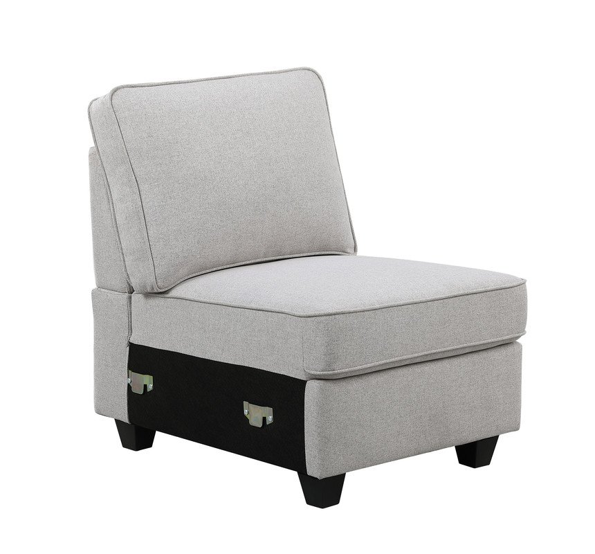 Leo - 8 Piece Modular L-Shape Sectional Sofa And Ottoman - Light Gray - Image 7