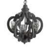 Farmhouse Chandelier, 6 Light Wood Chandelier Pendant Light Fixture With Adjustable Chain For Dining Room Living Room Entryway, Bulb Not Included - Gray - Image 6