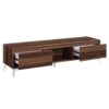 Raceloma - TV Stand (With LED) - Walnut / Chrome - Image 3