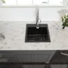 Topmount 16G Stainless Steel Kitchen Sink Deep Single Bowl - Gunmetal Black - Image 4