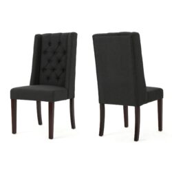 Contemporary Dining Chair (Set of 2) With Tufted Design - Charcoal