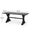 Outdoor Dining Table With X Shaped Legs - Black - Image 3