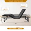 Adjustable Bed Base Frame With Quiet Motor, King Size, Zero Gravity, USB Ports, Under Bed Nightlight - Antique Black - Image 3