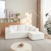 Cloud Sectional Couch With L Shape Chaise, Deep Seat - White - Image 2