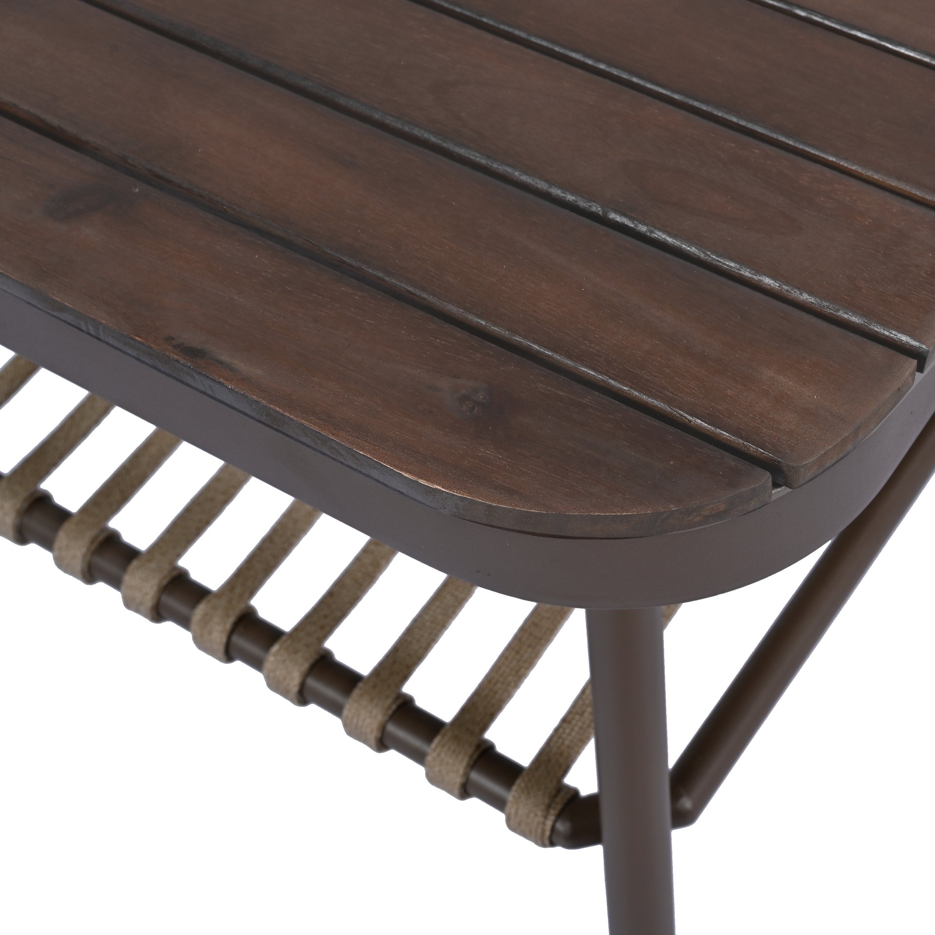 4 Piece Outdoor Patio Furniture Set, Metal Chairs With Woven Rope U Shaped Backrest, Outdoor Conversation Set With Thick Cushions And Coffee Table For Garden, Poolside, Balcony - Brown / Beige - Image 25