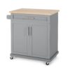 Negley - Contemporary Kitchen Cart With Wheels - Gray - Image 5