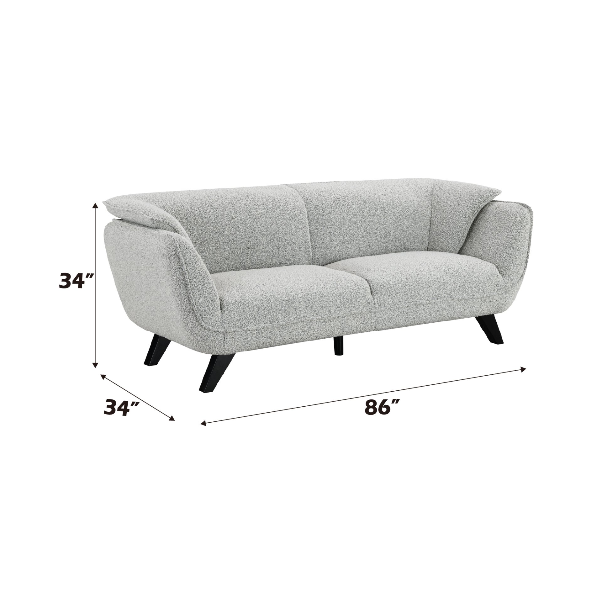 Nayeli - Boucle Sofa - Light Gray - Image 2