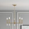 Courtyard - 5 Light Candle Light Chandelier - Clear / Gold - Image 2