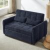Loveseat Sofa Pull Out Sofa Bed Tufted Sleeper Sofa With An Adjustable Backrest, 3 USB Ports And 2 Lumbar Pillows For Living Room - Blue - Image 11