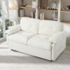 Modern Convertible Sleeper Sofa Bed With Pull Out Queen Design, Side Storage & Thick Cushions Chenille Loveseat For Living Room Or Bedroom 3 In 1 Function - Beige - Image 6