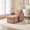 Multifunctional Lazy Person Sofa Recliner With Storage Backrest And Cell Phone Bracket For Living Room And Bedroom - Pink - Image 2