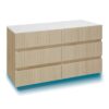 Fluted 6 Drawers Dresser, Double Dresser Chest Of Drawers, Modern Chest Of Drawers With LED, Drawer Organizer For Bedroom, Living Room, Hallway - Natural - Image 7