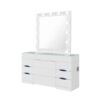 Elisa - Vanity Set With Stool And LED Lights - White - Image 4