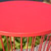 Lassen - Modern Red Iron Side Table With Hourglass Design - Red - Image 6