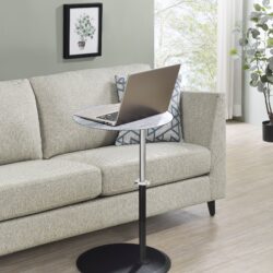 Orbit - End Table With Height Adjustable Marble Textured Top - Gray