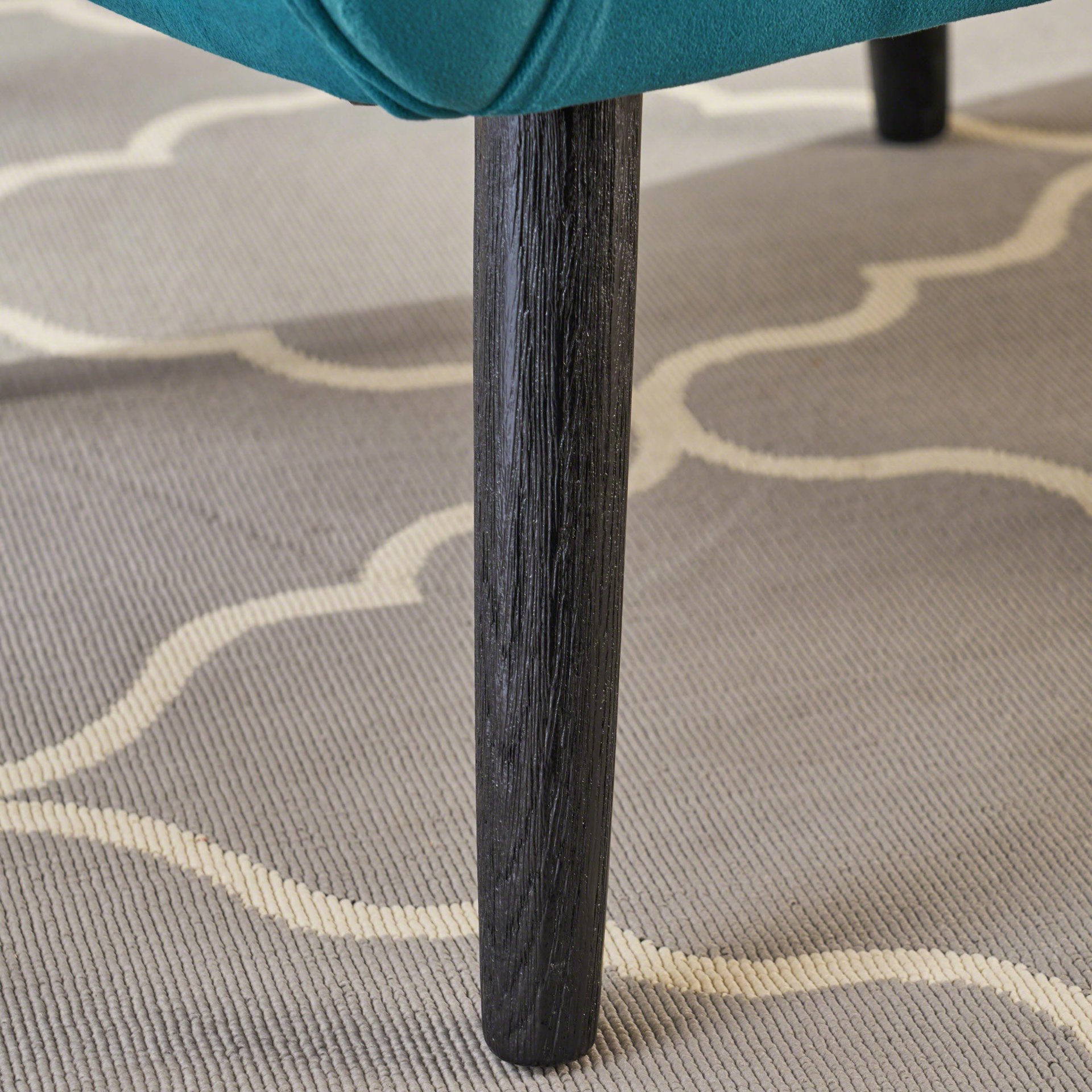 Alyssa - Velvet Arm Chair With Wingback Design - Teal - Image 6