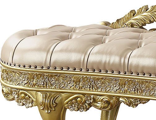 Cabriole - Synthetic Leather Bench - Gold - Image 5